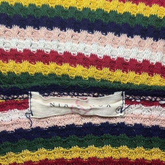 Nix & Nox Colorful Rainbow Striped Crochet Open Cardigan Duster Oversized Large - Picture 4 of 7